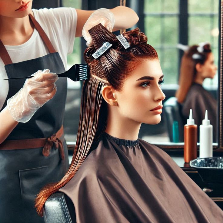 رنگ کار حرفه ای در بهترین سالن زیبایی رنگ و مش در کرج